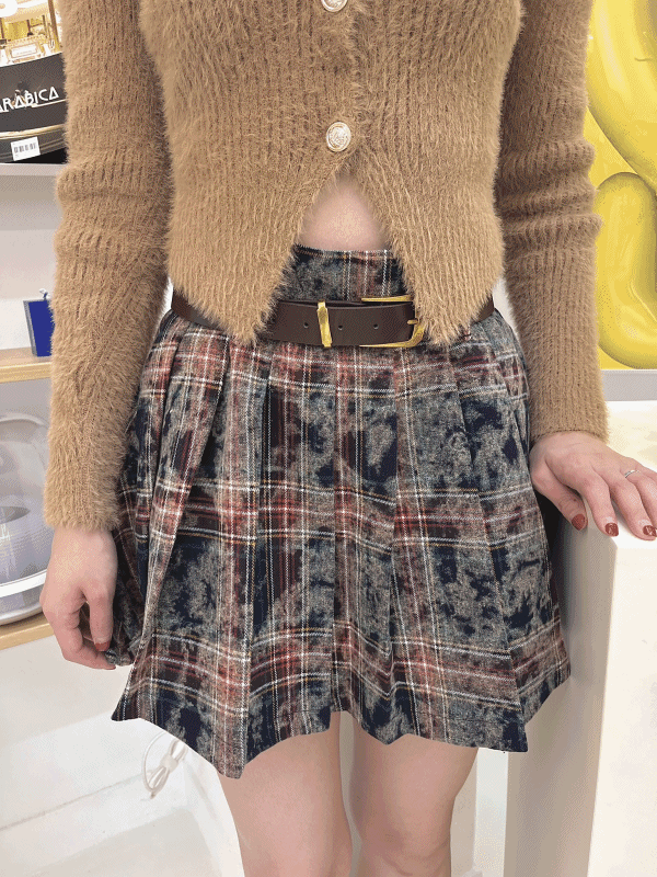 stain check pattern skirt